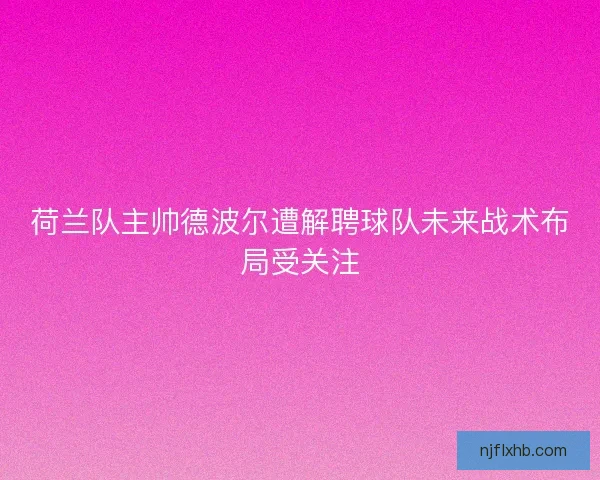 荷兰队主帅德波尔遭解聘球队未来战术布局受关注